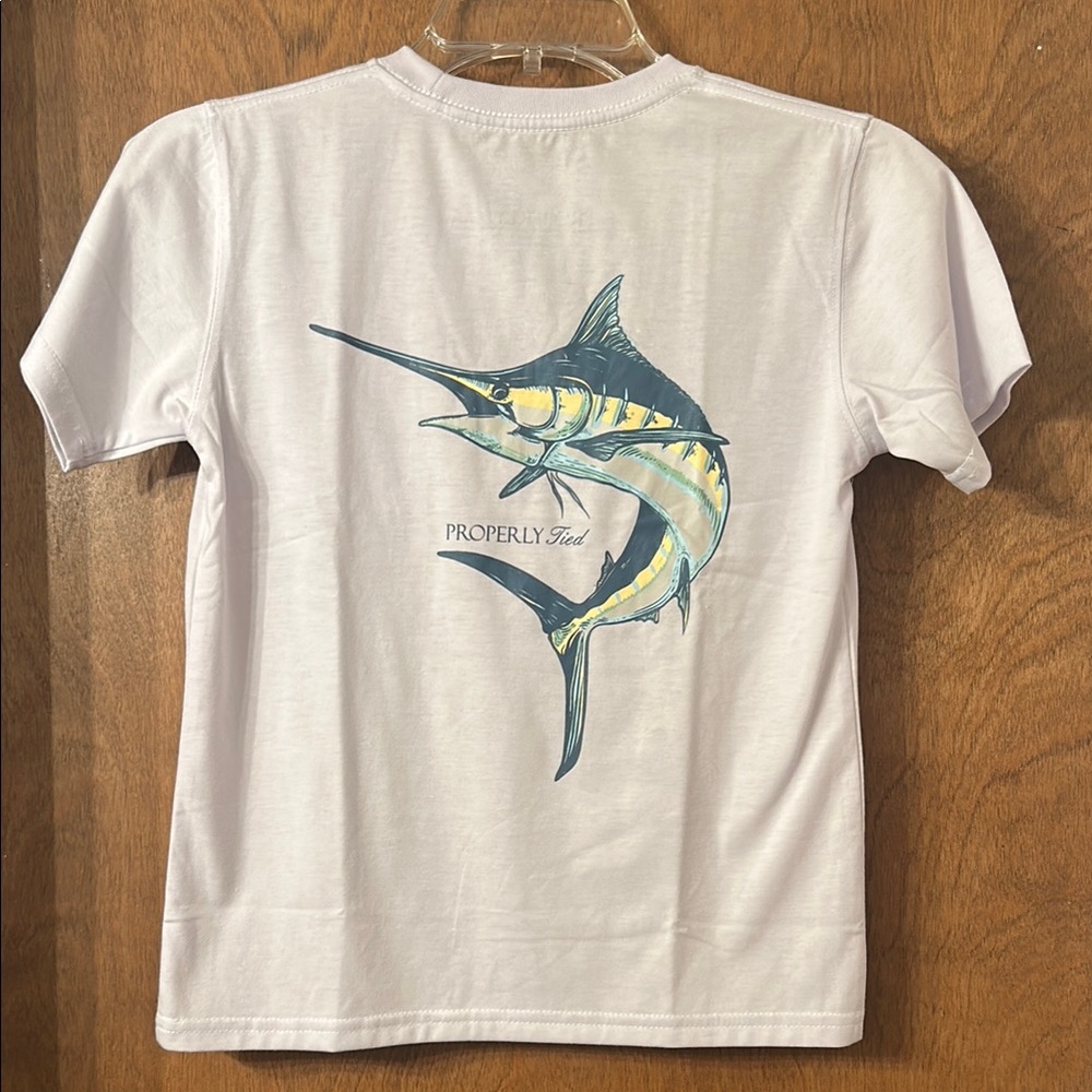 Properly Tied Gray Graphic T-Shirt with Marlin Design